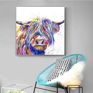 Rainbow Long Haired Yak Canvas Print